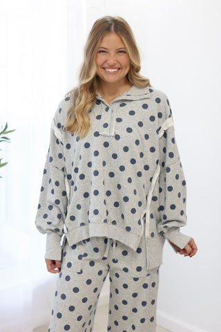Day to Day Polka Dot Set in Heather Grey