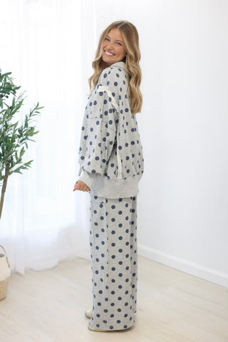 Day to Day Polka Dot Set in Heather Grey
