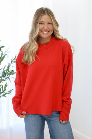 Cloud Dancer Red Sweater