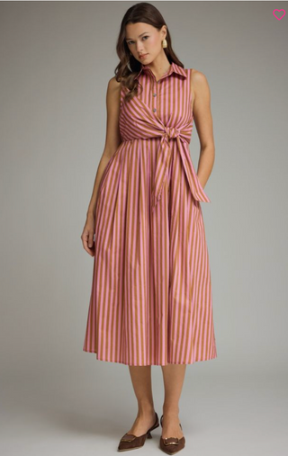 Wrapped Up in You Striped Midi Dress