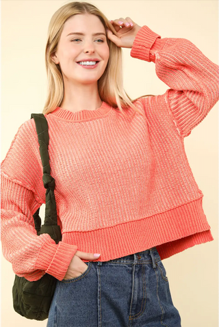 A Long Time Coming Stripe Sweater in Orange