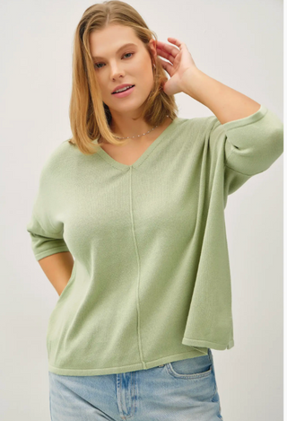 Hurry Over Here Sage Top