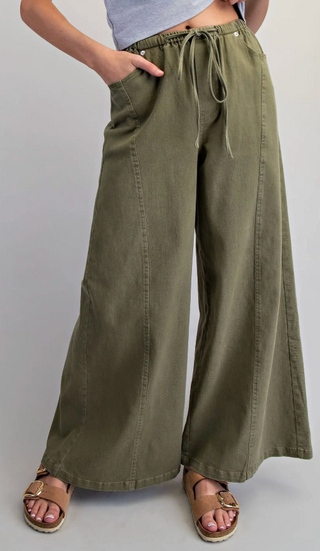 In Solidarity Olive Mineral Washed Pants