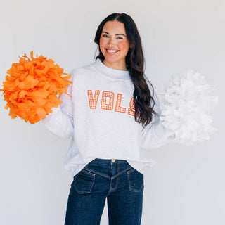 Stadium Lights Gingham Mockneck- Vols