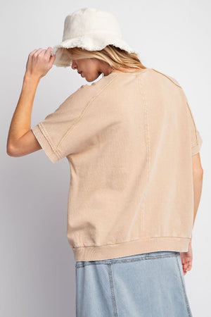 Ophelia Peace Patch Terry Pullover - Khaki