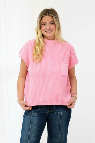 Perfect Pretty Pink Mock Neck Sweater