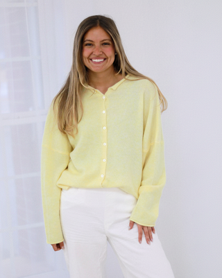 You're On My Mind Button Down in Butter Yellow