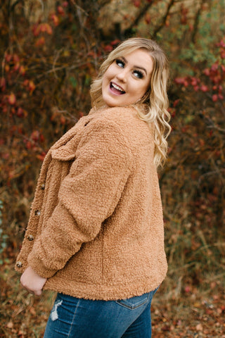Foxy Sherpa Jacket In Camel