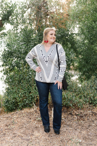 It's Leopard Time V Neck Sweater