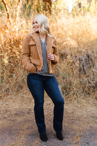 Foxy Sherpa Jacket In Camel