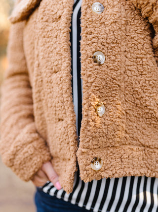Foxy Sherpa Jacket In Camel