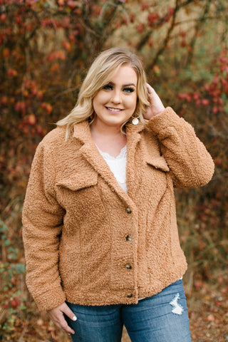 Foxy Sherpa Jacket In Camel