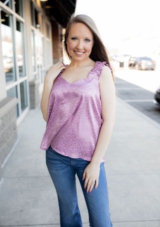 Leopard in Lavender Tank