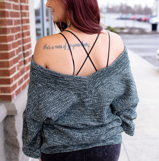 Winter Wishes Sweater- Heather Green