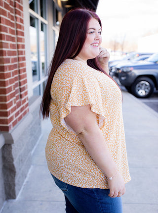 Spring in Cheetah Flutter Top