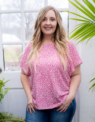 Spring in Cheetah Flutter Top