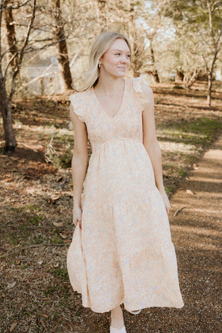 Spring Dreams Floral Dress in Cream