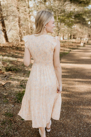 Spring Dreams Floral Dress in Cream