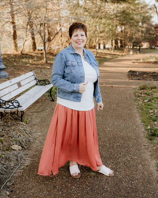 Dressed for Success Maxi Skirt in Rosewood