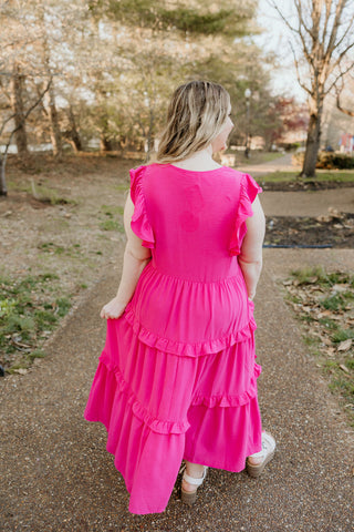 All My Love Dress in Hot Pink