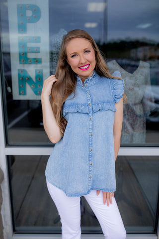 Set the City on Fire Denim Top