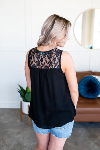 I See Through You Lace Black Tank