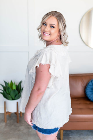 It's A Love Story Top In Soft Sand