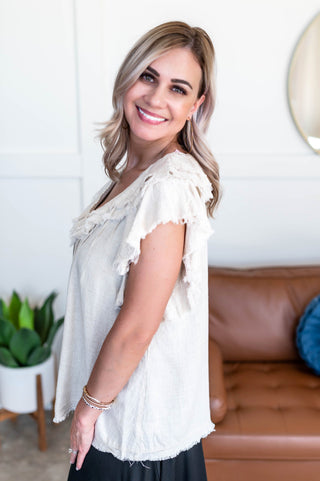 It's A Love Story Top In Soft Sand