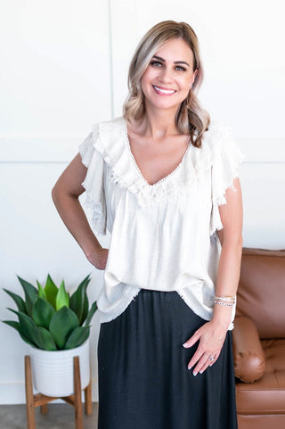 It's A Love Story Top In Soft Sand