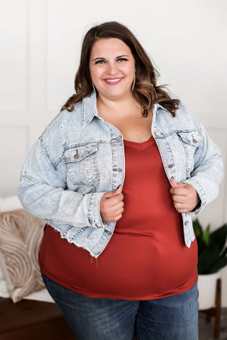 Going Places Pin Striped Denim Jacket