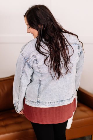 Going Places Pin Striped Denim Jacket