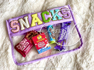 SNACKS Chenille Letter Pouch