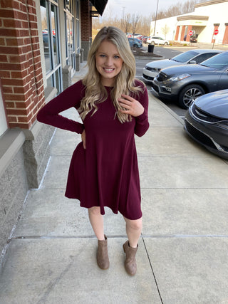 I'm Going to Stand By You dress- dark burgandy