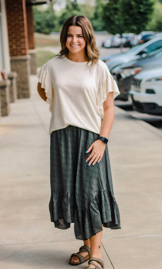 Polka Dot Midi Skirt