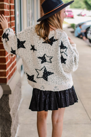 Shooting Star Distressed Sweater