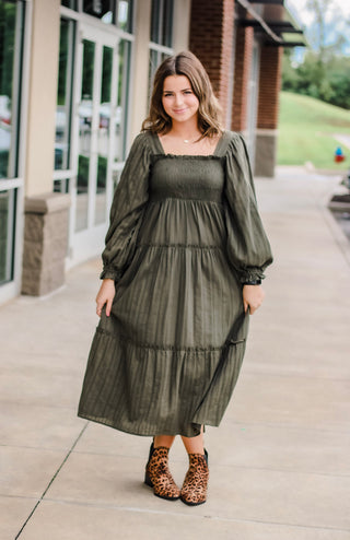 Driving Me Crazy Olive Dress