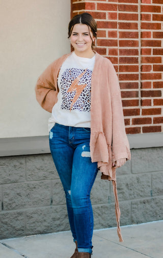 Fall is in the Air Kimono in Cinnamon