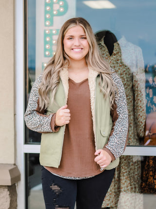 Wild Ride Leopard Accent Top