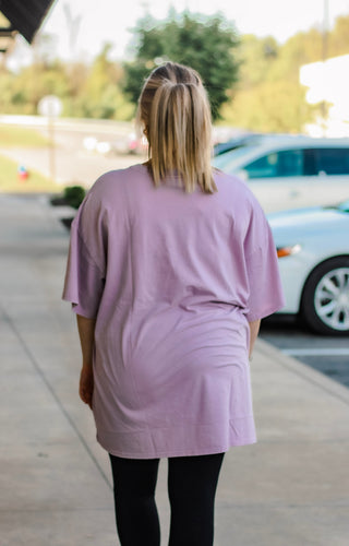 A Storm's Brewing Distressed Tee in Lilac