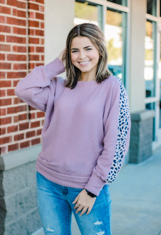 Leopard & Lavender Blouse