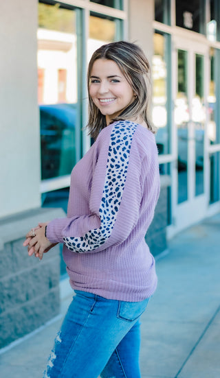 Leopard & Lavender Blouse
