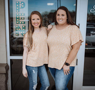 Spring in Cheetah Flutter Top