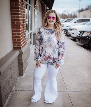 No Blues Here Waffle Knit Top