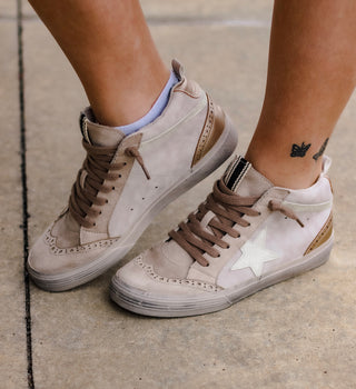Serena Distressed High Top Sneaker