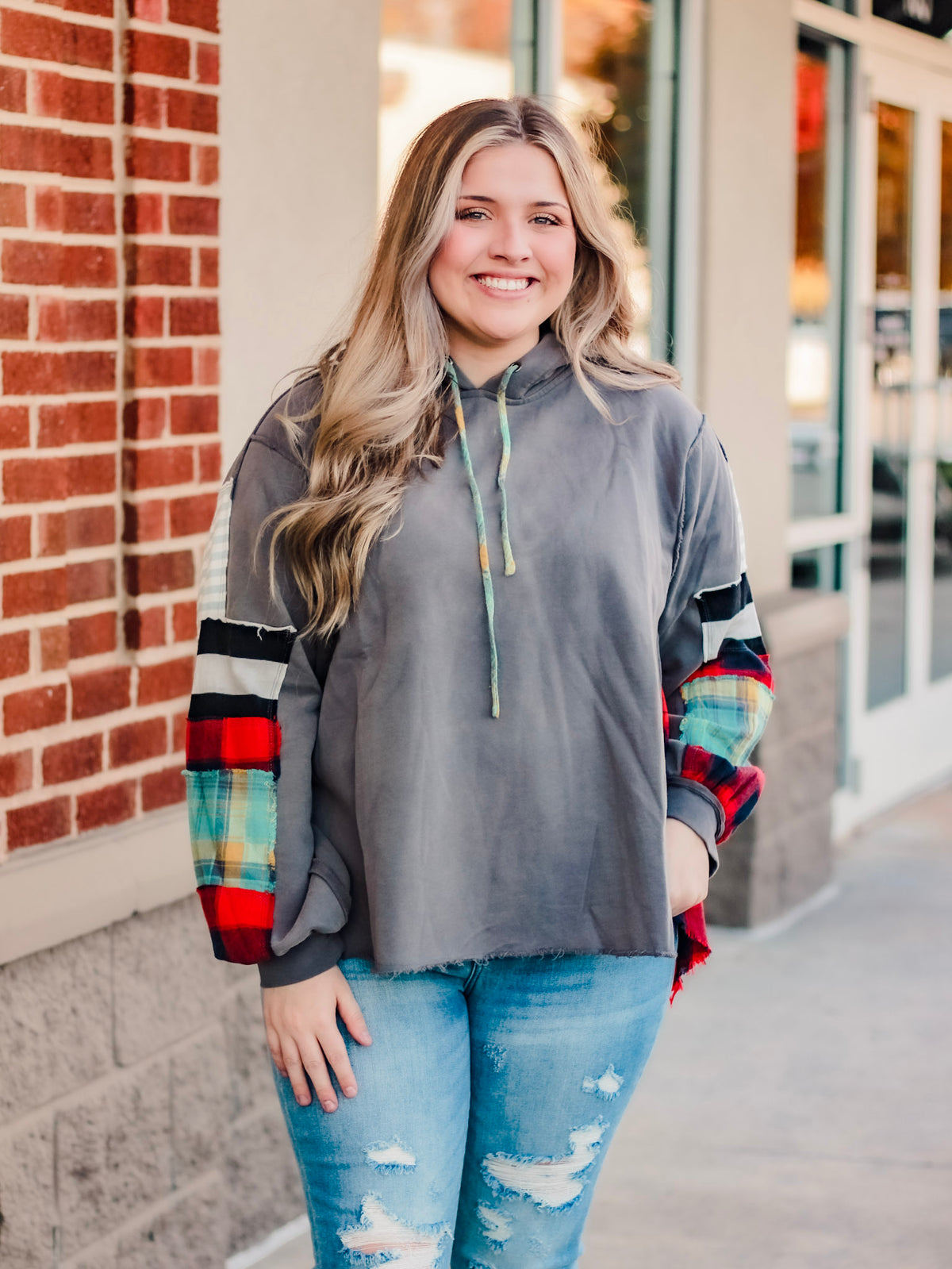 Make Me Smile Hoodie in Ash