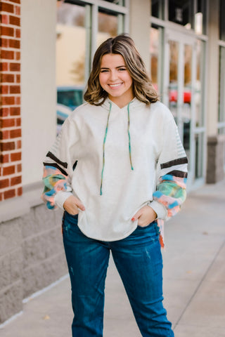 Make Me Smile Hoodie in Light Grey