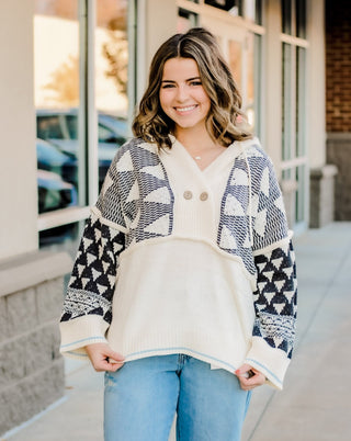 Geometric Love Hoodie