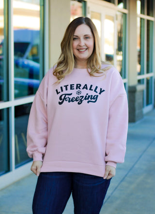Literally Freezing Sweatshirt in Blush