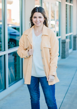 Brighten My World Shacket in Straw