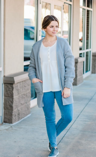 Soul Sisters Babydoll Henley in Off White